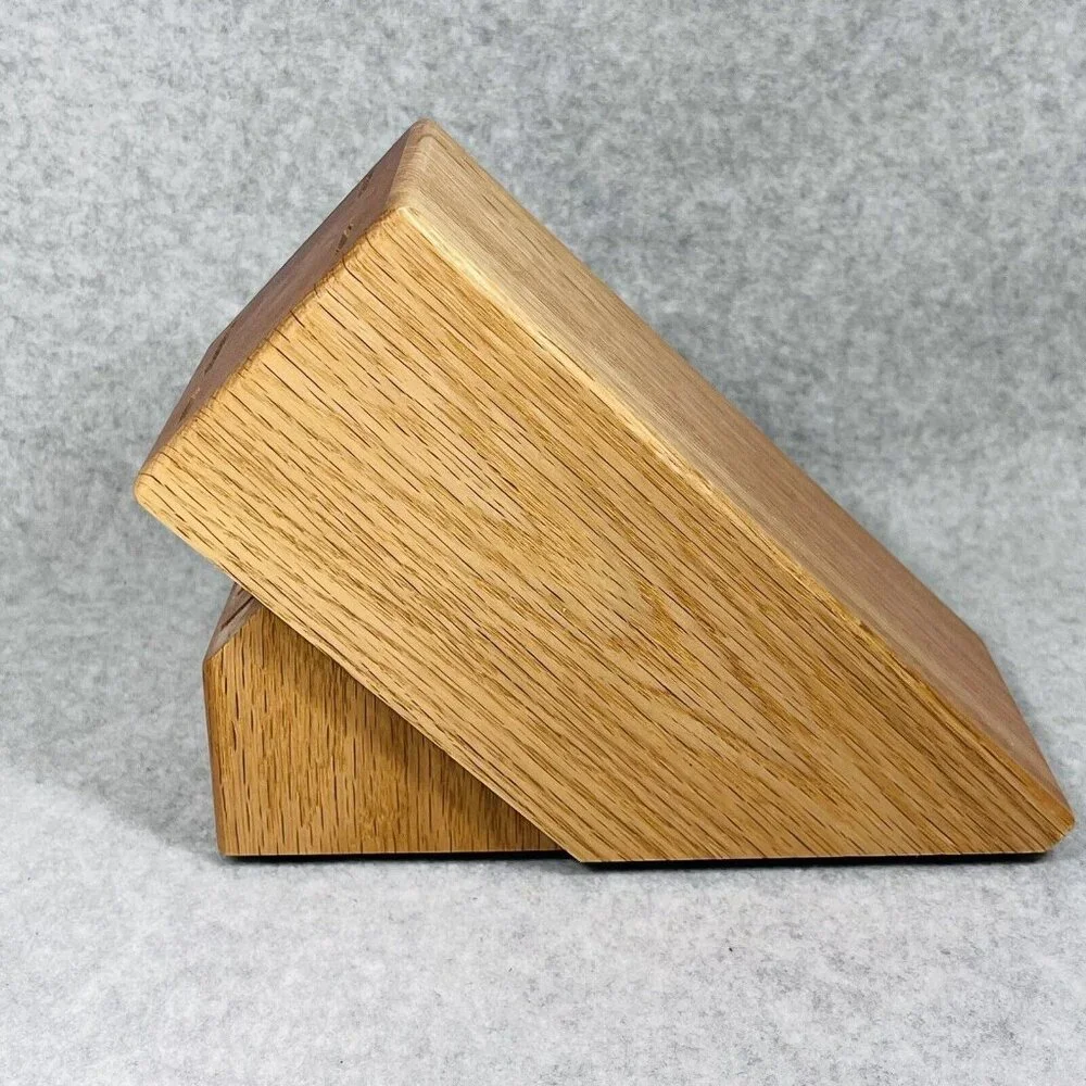 Cutco Studio #1751 Wood Knife Block‎ 8 Slot Solid Honey Oak Made in USA
